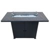 Hiland Rectangluar Bar Height Granite Top Fire Pit with Wind Screen AFP-BAR-MAR